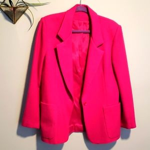 Hot pink wool blazer